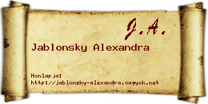 Jablonsky Alexandra névjegykártya
